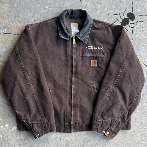 Vintage y2k brown J97 DKB carhartt detroit work wear jacket